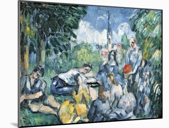 Dejeuner Sur L'Herbe, 1876-77-Paul Cézanne-Mounted Giclee Print