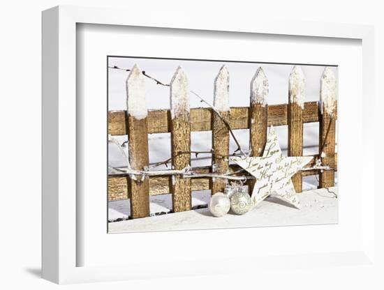 Deko Fence with Star-Andrea Haase-Framed Photographic Print