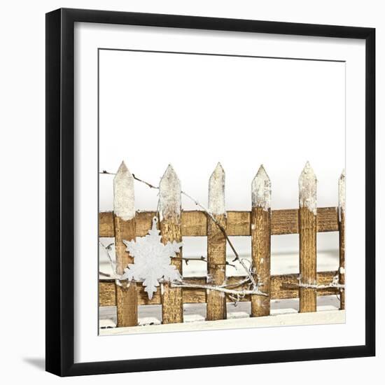 Deko Fence with Star-Andrea Haase-Framed Photographic Print