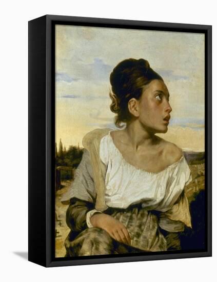Delacroix: Orphan, 1824-Eugene Delacroix-Framed Premier Image Canvas