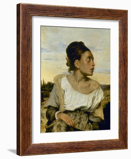 Delacroix: Orphan, 1824-Eugene Delacroix-Framed Giclee Print