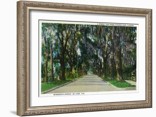 Deland, Florida - View Down Minnesota Avenue-Lantern Press-Framed Art Print