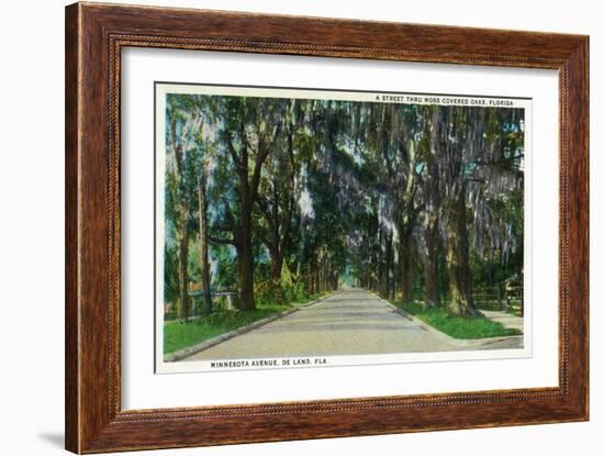 Deland, Florida - View Down Minnesota Avenue-Lantern Press-Framed Art Print