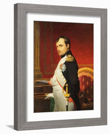 Delaroche, Portrait de l'empereur Napol? 1er dans son cabinet-Paul Delaroche-Framed Giclee Print