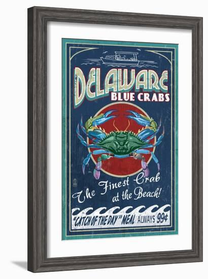 Delaware Blue Crabs - Best at the Beach-Lantern Press-Framed Art Print