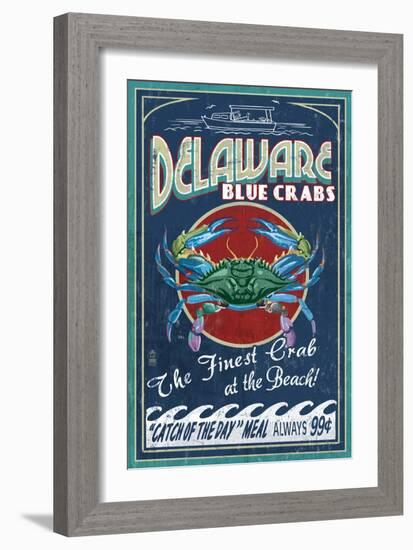Delaware Blue Crabs - Best at the Beach-Lantern Press-Framed Art Print