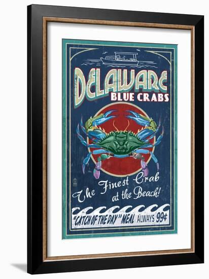 Delaware Blue Crabs - Best at the Beach-Lantern Press-Framed Art Print