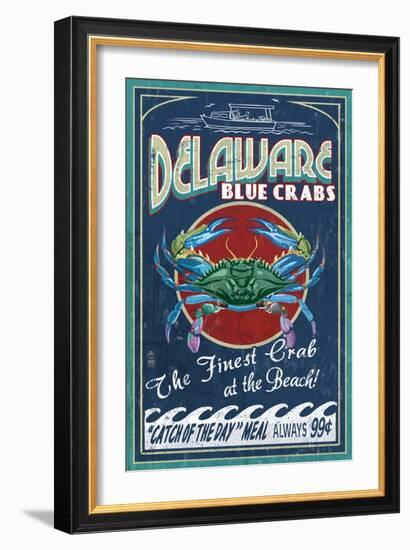 Delaware Blue Crabs - Best at the Beach-Lantern Press-Framed Art Print