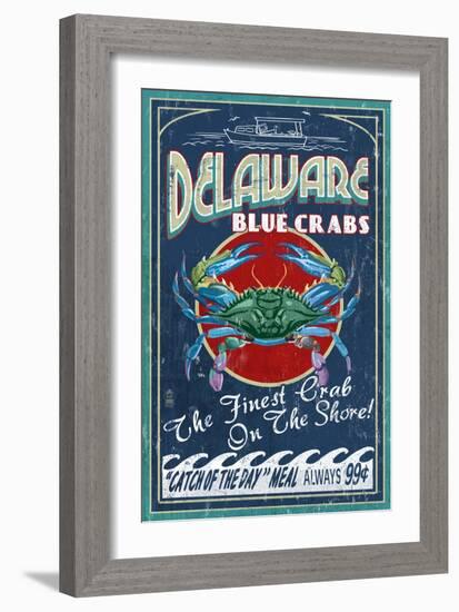 Delaware Blue Crabs-Lantern Press-Framed Art Print