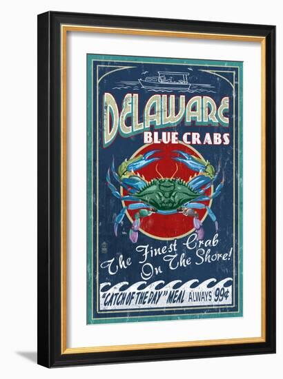 Delaware Blue Crabs-Lantern Press-Framed Art Print