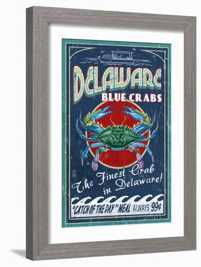 Delaware Blue Crabs-Lantern Press-Framed Art Print