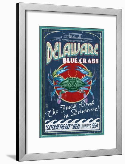 Delaware Blue Crabs-Lantern Press-Framed Art Print