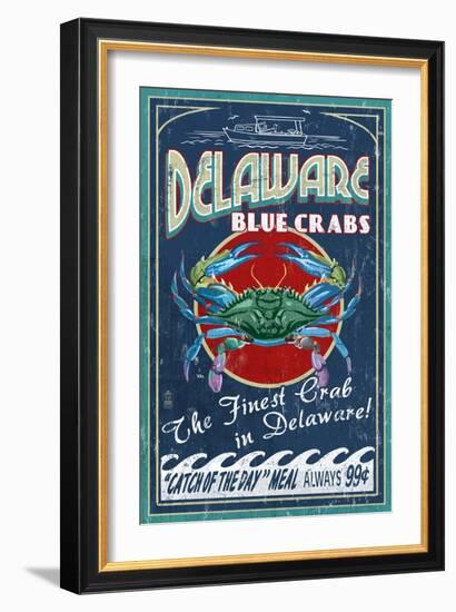 Delaware Blue Crabs-Lantern Press-Framed Art Print