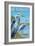 Delaware Blue Herons Scene-Lantern Press-Framed Art Print