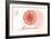 Delaware - Compass - Coral - Coastal Icon-Lantern Press-Framed Art Print