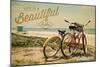 Delaware - Life is a Beautiful Ride - Beach Cruisers-Lantern Press-Mounted Art Print