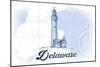 Delaware - Lighthouse - Blue - Coastal Icon-Lantern Press-Mounted Art Print