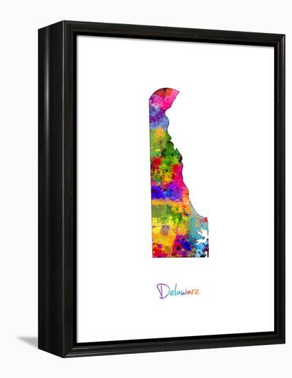 Delaware Map-Michael Tompsett-Framed Stretched Canvas