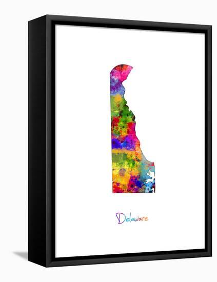Delaware Map-Michael Tompsett-Framed Stretched Canvas