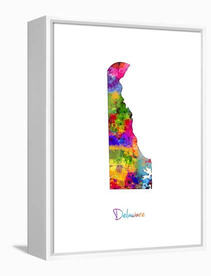 Delaware Map-Michael Tompsett-Framed Stretched Canvas