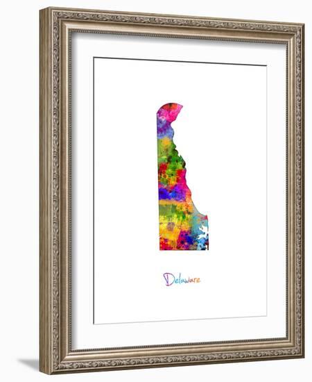 Delaware Map-Michael Tompsett-Framed Art Print