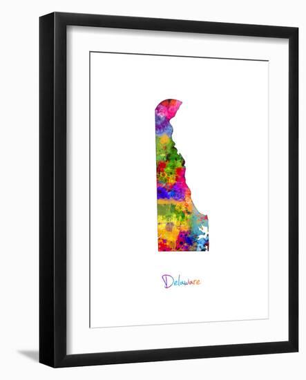 Delaware Map-Michael Tompsett-Framed Art Print