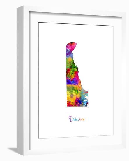 Delaware Map-Michael Tompsett-Framed Art Print