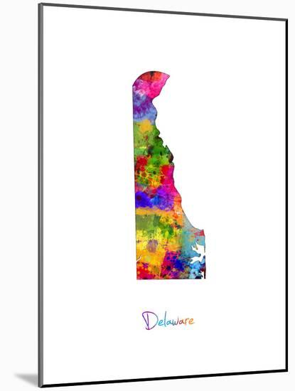 Delaware Map-Michael Tompsett-Mounted Art Print