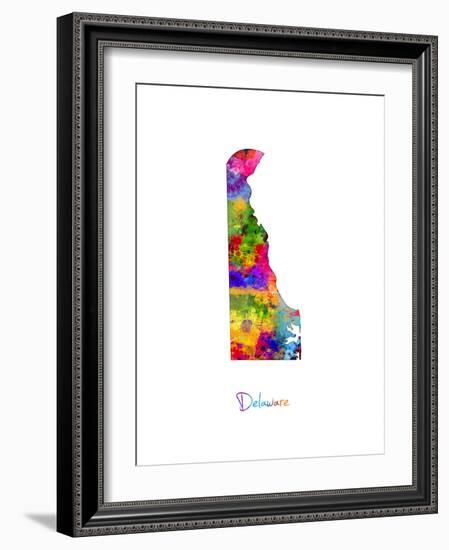 Delaware Map-Michael Tompsett-Framed Art Print