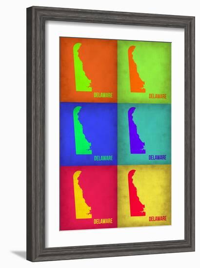 Delaware Pop Art Map 1-NaxArt-Framed Art Print