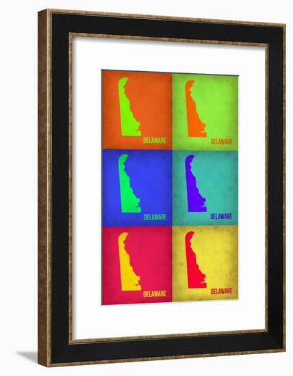 Delaware Pop Art Map 1-NaxArt-Framed Art Print