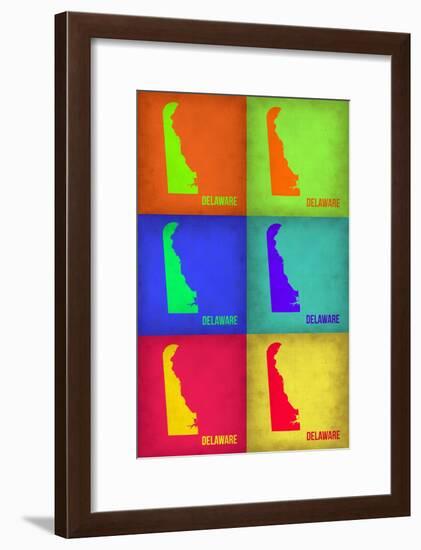 Delaware Pop Art Map 1-NaxArt-Framed Art Print