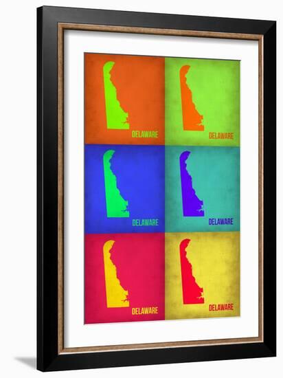 Delaware Pop Art Map 1-NaxArt-Framed Art Print