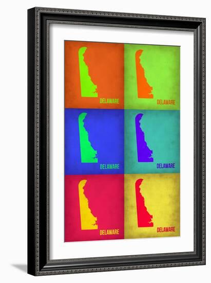 Delaware Pop Art Map 1-NaxArt-Framed Art Print