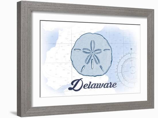 Delaware - Sand Dollar - Blue - Coastal Icon-Lantern Press-Framed Art Print