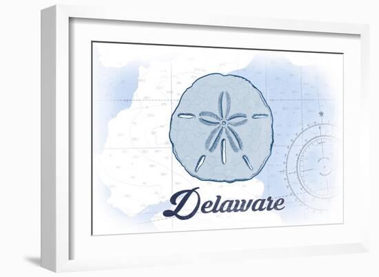 Delaware - Sand Dollar - Blue - Coastal Icon-Lantern Press-Framed Art Print