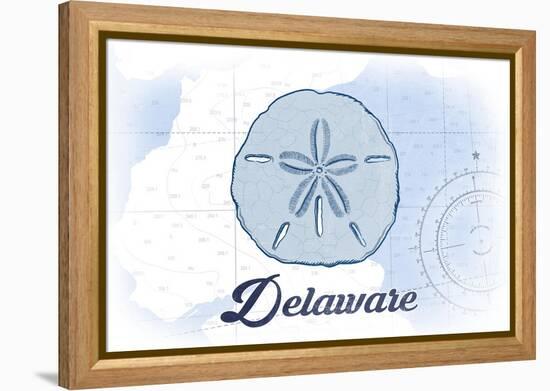 Delaware - Sand Dollar - Blue - Coastal Icon-Lantern Press-Framed Stretched Canvas