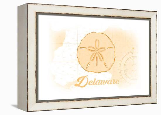 Delaware - Sand Dollar - Yellow - Coastal Icon-Lantern Press-Framed Stretched Canvas