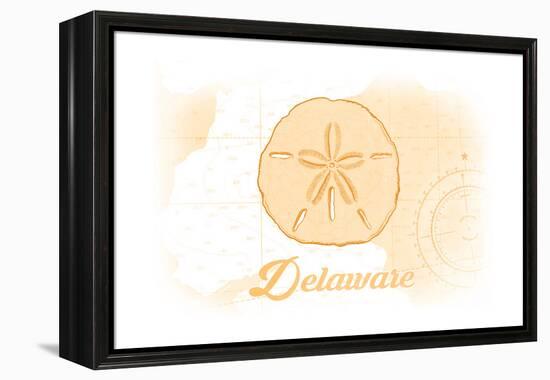 Delaware - Sand Dollar - Yellow - Coastal Icon-Lantern Press-Framed Stretched Canvas