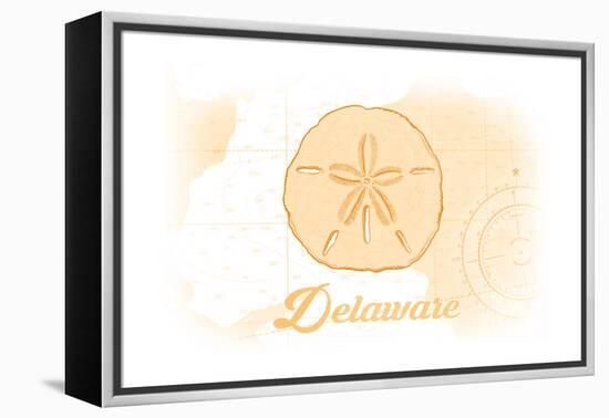 Delaware - Sand Dollar - Yellow - Coastal Icon-Lantern Press-Framed Stretched Canvas