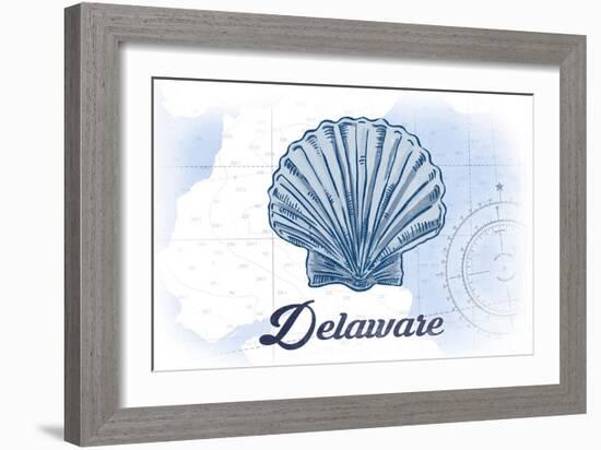 Delaware - Scallop Shell - Blue - Coastal Icon-Lantern Press-Framed Art Print