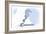 Delaware - Seahorse - Blue - Coastal Icon-Lantern Press-Framed Art Print