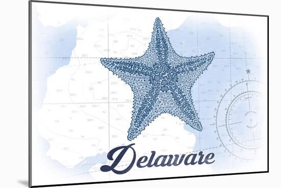 Delaware - Starfish - Blue - Coastal Icon-Lantern Press-Mounted Art Print