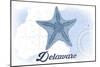 Delaware - Starfish - Blue - Coastal Icon-Lantern Press-Mounted Art Print