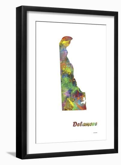 Delaware State Map 1-Marlene Watson-Framed Giclee Print