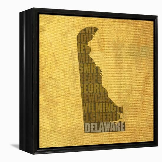 Delaware State Words-David Bowman-Framed Premier Image Canvas