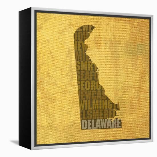 Delaware State Words-David Bowman-Framed Premier Image Canvas