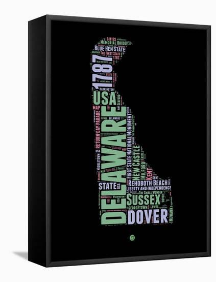 Delaware Word Cloud 1-NaxArt-Framed Stretched Canvas