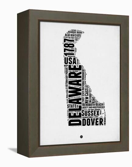 Delaware Word Cloud 2-NaxArt-Framed Stretched Canvas
