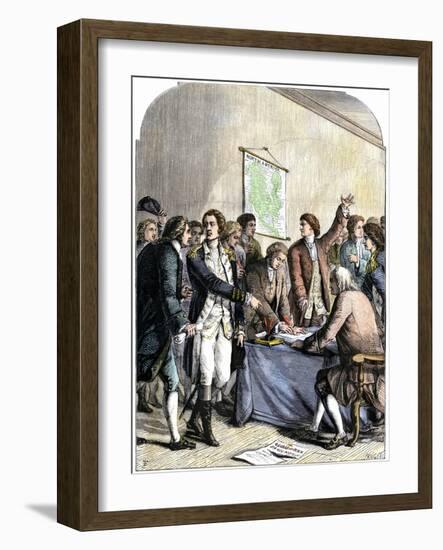 Delegates Signing the Declaration of American Independence, July 4, 1776-null-Framed Giclee Print